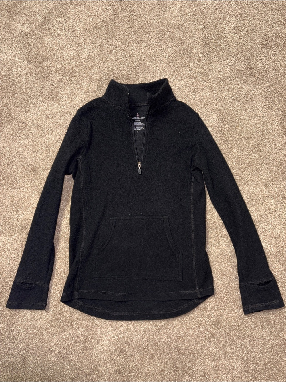 Cuddl Dubs Girls (Size Small) Black Quarter-Zip Pullover Fleece